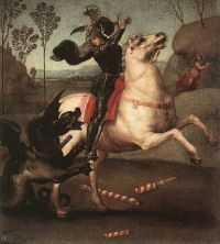 Raphael St. George im Kampf gegen den Drachen