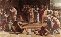 Raphael The Death Of Ananias canvas print