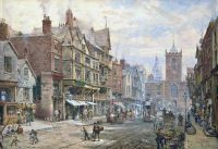 Rayner Louise Ingram Bridge Street Chester With St. Peter S Church And The Town Hall Beyond canvas print