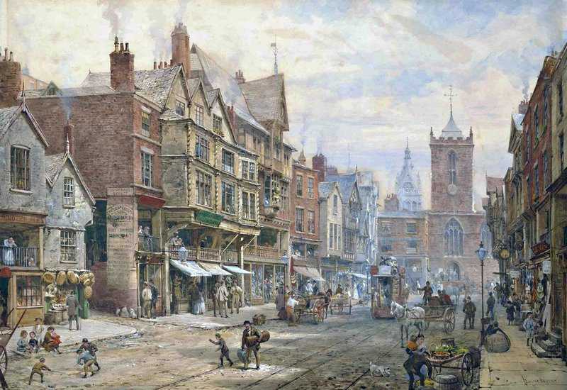 Rayner Louise Ingram Bridge Street Chester With St. Peter S Church And The Town Hall Beyond canvas print