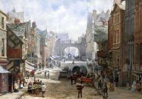 Rayner Louise Ingram Eastgate Street Chester From East Of The Cross Looking Towards The Eastgate. The Grosvenor Hotel On The Right 1870 72 canvas print