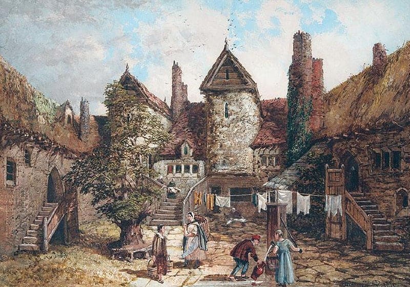 Rayner Louise Ingram White Horse Yard Edinburgh 1870 79 canvas print