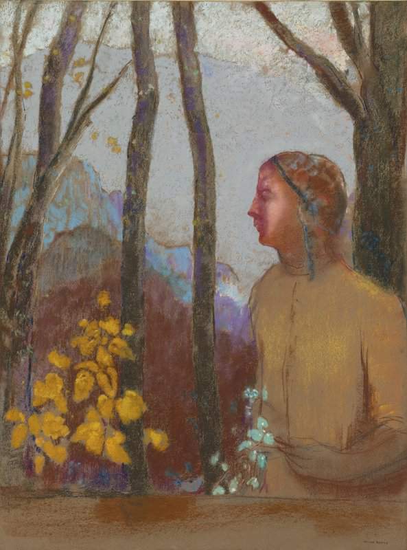 Redon Odilon Femme A La Montagne canvas print