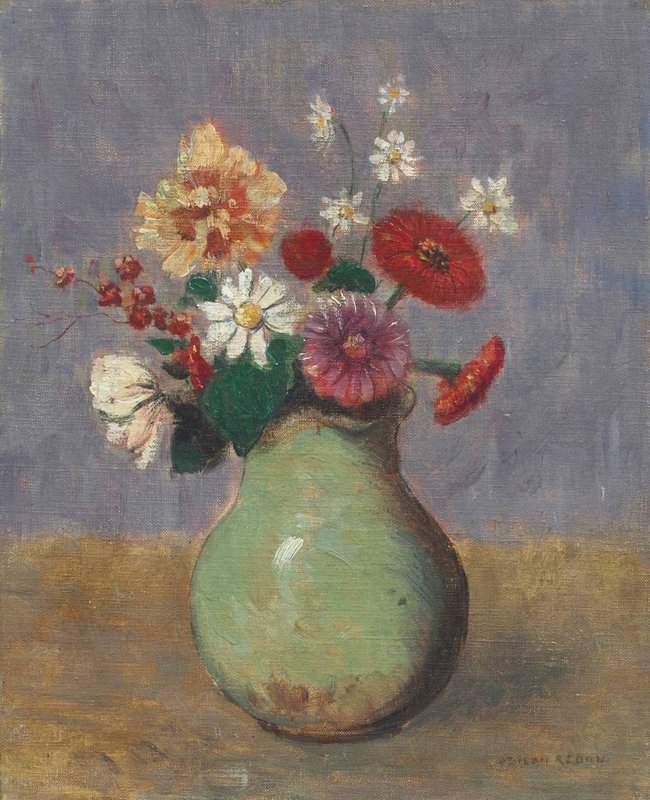 Redon Odilon Fleurs Dans Un Vase Vert Ca. 1885 90 canvas print