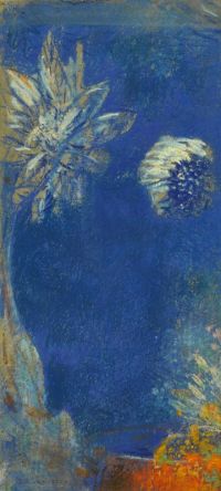 ريدون Odilon Fleurs Sur Fond Bleu Fragment. كاليفورنيا. 1899