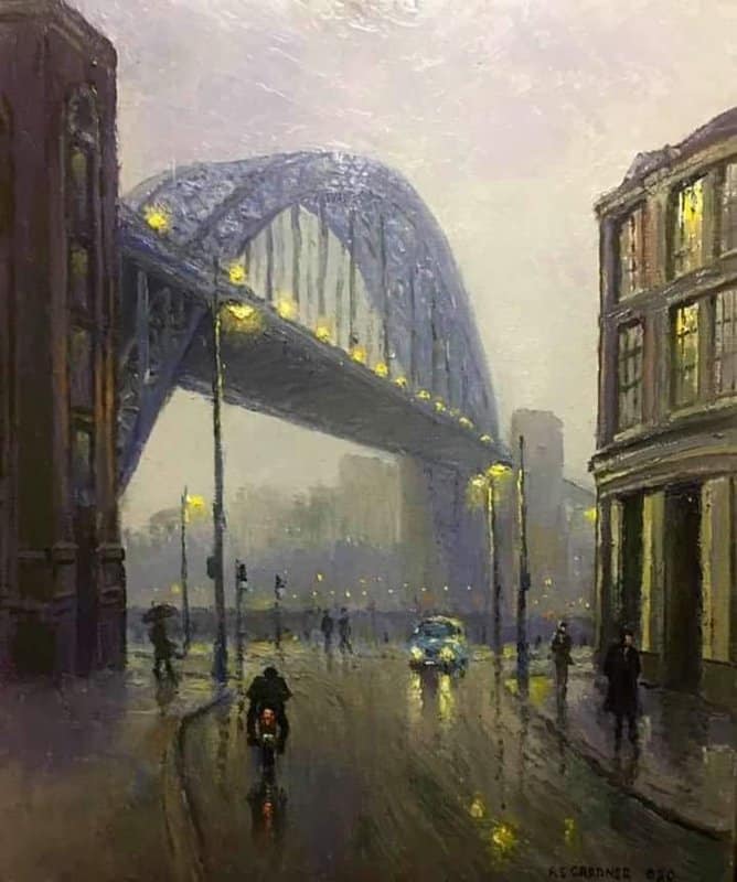Reg Gardner Mist And Rain On The Tyne Bridge canvas print