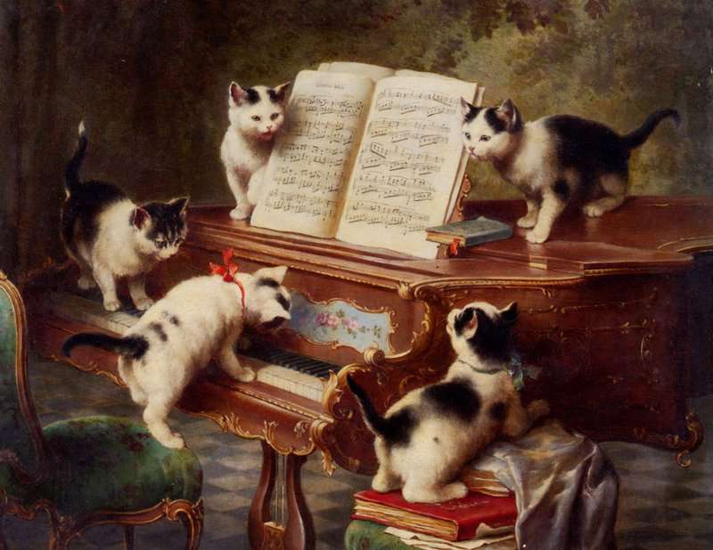 Reichert Carl The Kittens Recital 1908 canvas print