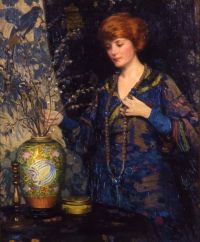 Reid Robert Girl With Chinese Vase 1915 canvas print