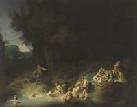 Rembrandt Diana Bathing With Her Nymphs With Actaeon And Callisto canvas print
