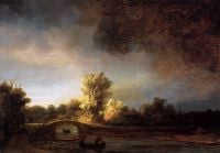 Rembrandt-Landschaft mit einer Steinbrücke