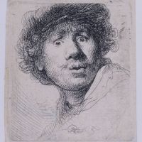 Rembrandt Self Portrait With A Cap Openmouthed