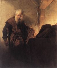 Rembrandt St. Paul an seinem Schreibtisch