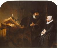 Rembrandt The Mennonite Minister Cornelis Claesz. Anslo In Conversation With His Wife Aaltje