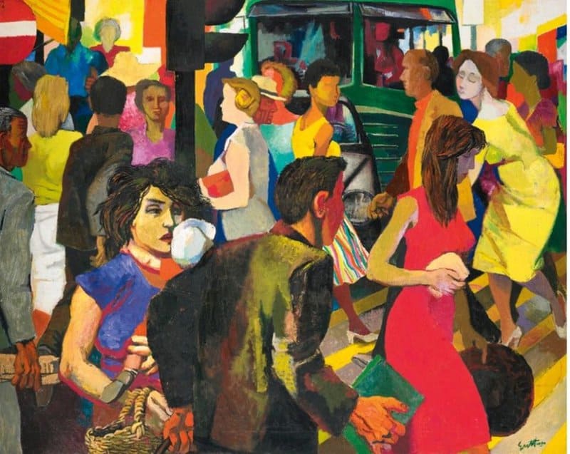 Tableaux sur toile, reproduction de Renato Guttuso - La Strada The Street 1956