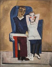 Rene Guiette Man And Woman In A Gray Armchair canvas print