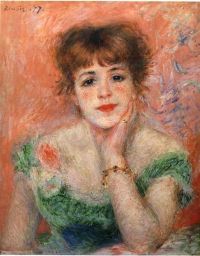 Renoir Jeanne Samary In einem Kleid mit niedrigem Hals 1877