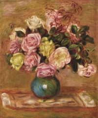 Renoir Pierre Auguste Bouquet De Roses Dans Un Vase 1906