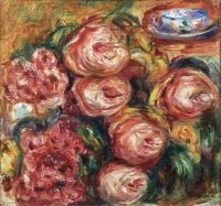 Renoir Pierre Auguste Composition Aux Roses Er A La Tasse De The canvas print
