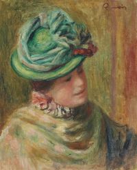 Renoir Pierre Auguste Etude Jeanne Baudot En Chapeau Vert 1896 canvas print