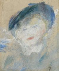 Renoir Pierre Auguste Femme Au Chapeau Bleu Ca. 1876 canvas print