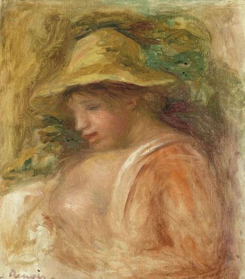 Renoir Pierre Auguste Femme Au Chapeau Ca. 1916 canvas print