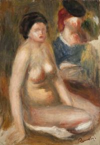 Renoir Pierre Auguste Femme Nue Assise Et Etude De Femme Ca. 1905
