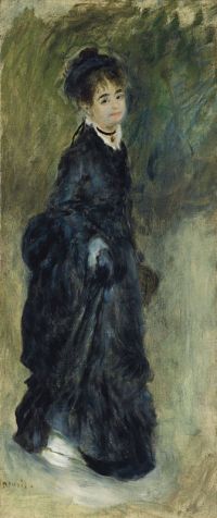 Renoir Pierre Auguste Jeune Femme Tenant Sa Robe 1877 canvas print