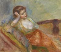 Renoir Pierre Auguste Jeune Fille Assise Sur Un Sofa 1888 canvas print