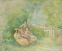 Renoir Pierre Auguste Jeunes Femmes Dans Un Jardin Ca. 1895