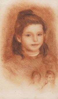 Renoir Pierre Auguste Tete De Jeune Fille Etudes De Filles Ca. 1900