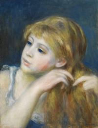 Renoir Pierre Auguste Tete De Jeune Fille Se Coiffant 1890