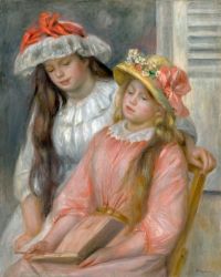 رينوار بيير أوغست فتيات صغيرات يبحثن في ألبوم Ca. 1892