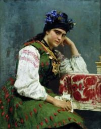 Repin Ilya Efimovich General Mikhail Ivanovich Dragomirov S Tochter 1889