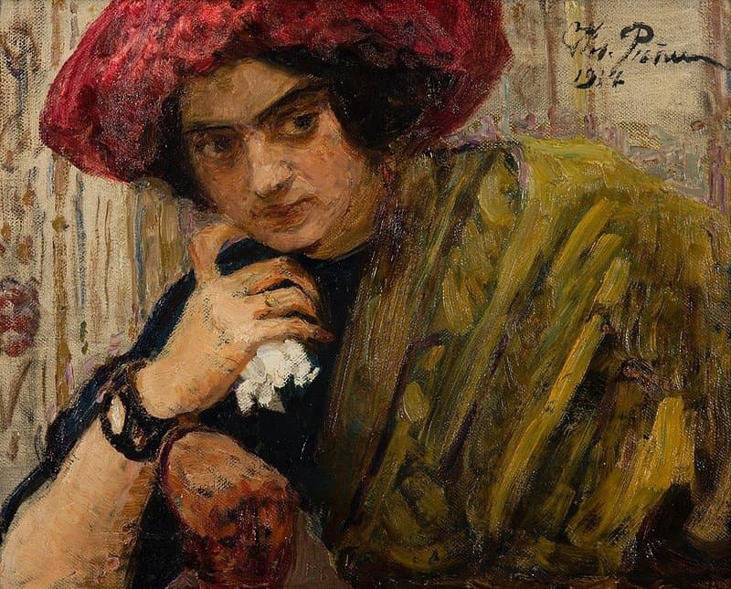 Repin Ilya Efimovich Portrait Of Isaak Brodsky S Sister 1914 canvas print