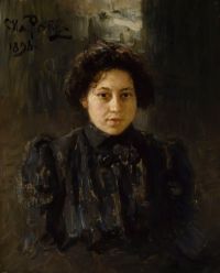 Repin Ilya Efimovich صورة الفنانة S ابنة ناديجدا ريبينا 1898