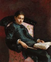 Repin Ilya Efimovich Portrait Of The Artist S Wife Vera Repin canvas print