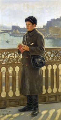 Repin Ilya Efimovich Portrait Of Yuri Repin By The Bay Of Naples 1894 canvas print
