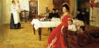 Repin Ilya Efimovich The Artist S Daughter Tatyana And Her Familiy 1905 canvas print