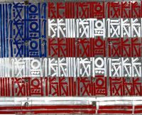 Retna-Leinwanddruck mit amerikanischer Flagge