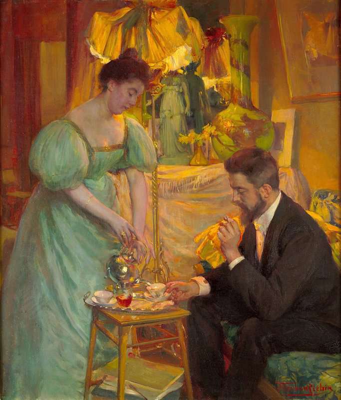 Richir Herman Jean Joseph Les Peintres Juliette Et Rodolphe Wytsman canvas print