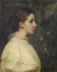 صورة ريتشموند ويليام بليك لمود سارة فيرني زوجة فريدريك فيرني نصف الطول في الملف الشخصي 1895 طباعة قماشية