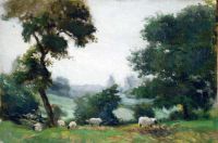Richmond William Blake Study Of Sheep In Woodland Evening