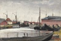 Ring Laurits Andersen A View From The Harbour Of Koge 1930 canvas print