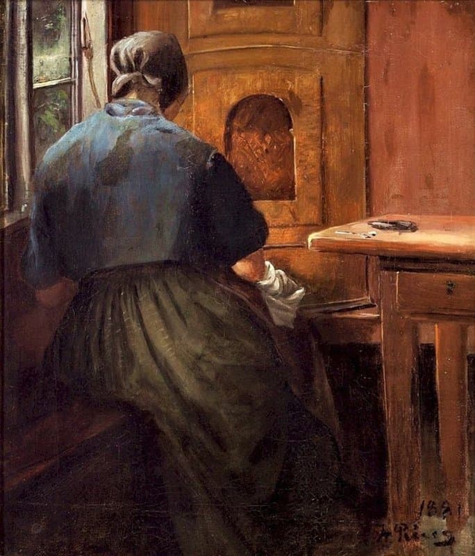 Ring Laurits Andersen An Old Woman Sitting At The Window canvas print