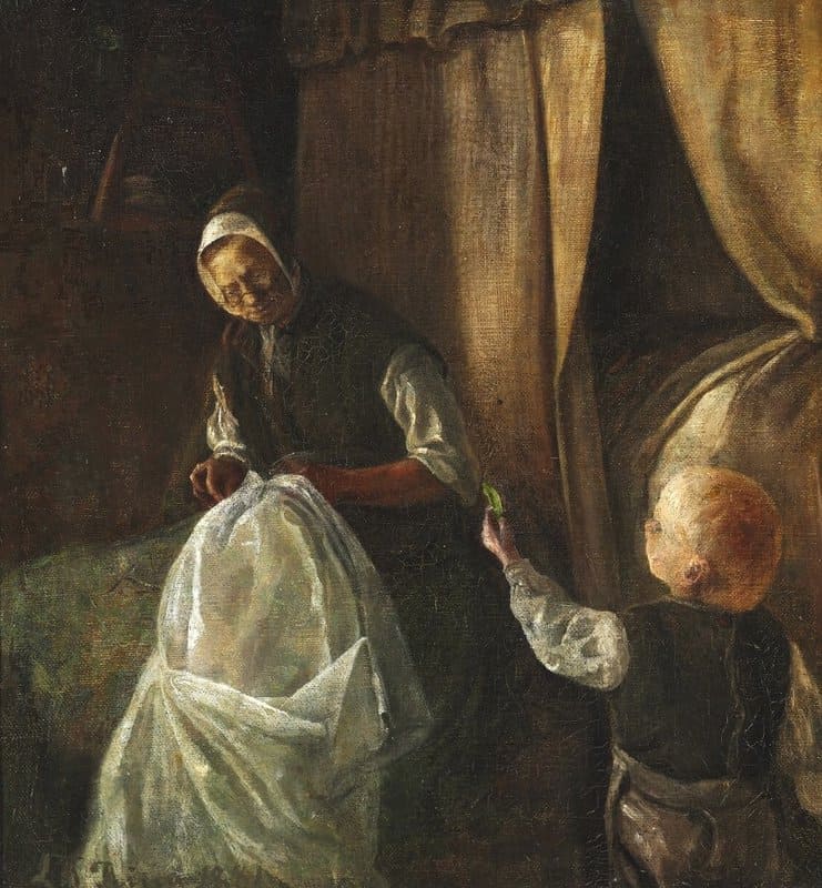 Ring Laurits Andersen Han Sidder Ved Sit Sytoj 1881 canvas print