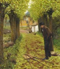 Ring Laurits Andersen L. A. Ring By His Overthrowned Easel