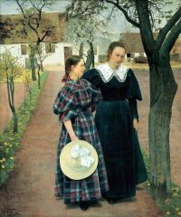 Ring Laurits Andersen Spring. Ebba And Sigrid Kahler 1895 canvas print