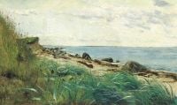 Ring Laurits Andersen Stones And Lyme Grass On The Beach canvas print