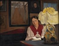 Ring Laurits Andersen The Artist S Wife By Lamplight canvas print