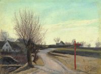 Ring Laurits Andersen The Road To Lyn S. Hanehoved At Frederiksv Rk. Afternoon Sun 1899